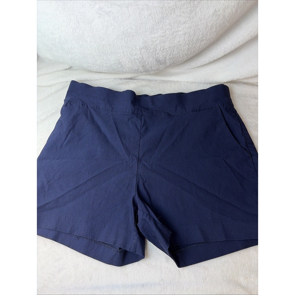 HDE Pull On Stretch Chino Shorts Navy XL Comfort Waist Casual Athleisure Travel